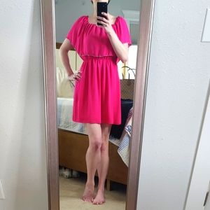 CeCe Gem Embellished Fully Lined Ruched Dress in pink